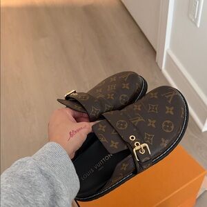 Louis Vuitton Monogram Brown Mules